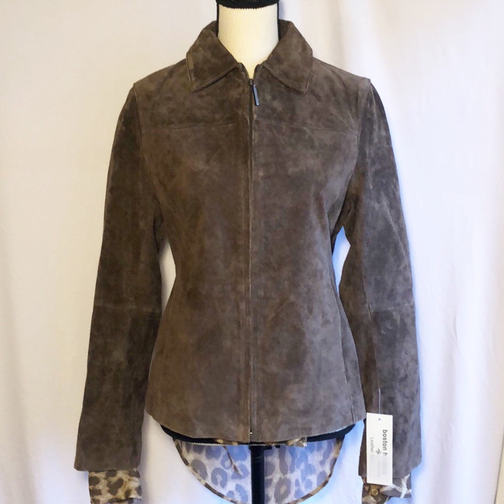 Boston Harbour Boho Vintage Deadstock Genuine Suede Leather Jacket - Picture 1 of 11
